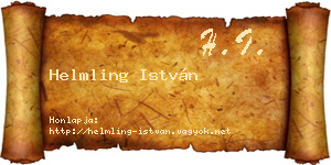 Helmling István névjegykártya
